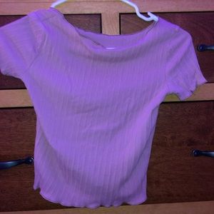 pink half off shoulder top